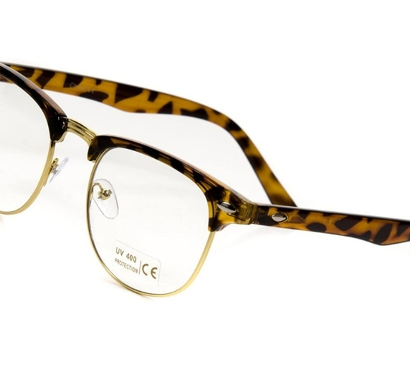 Goson Vintage Nerd Fashion Clear Eyeglasses, Clear - Picture 2 of 5